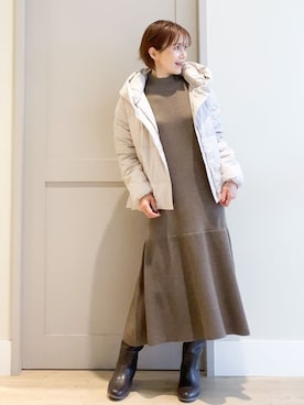 「重ね着ベストシーズン」｜「アイテム（ダウンジャケット/コート）」を使った、groveさん（レディース・167cm）の秋コーディネート