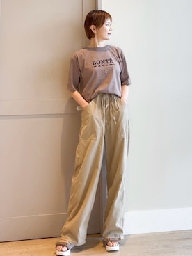 「ペインターパンツ」｜「アイテム（サンダル）」を使った、groveさん（レディース・154cm）の夏コーディネート
