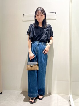 「grove（グローブ）のアイテム（デニムパンツ）」を使った、groveさん（レディース・160cm）の夏コーディネート