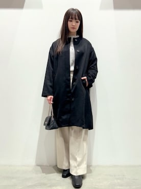 「冬」｜「アイテム（ノーカラーコート）」を使った、groveさん（レディース・165cm）の冬コーディネート
