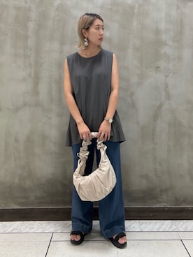 「grove（グローブ）のアイテム（デニムパンツ）」を使った、groveさん（レディース・154cm）の夏コーディネート