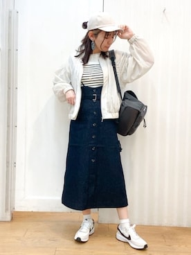 「grove（グローブ）のアイテム（ブルゾン）」を使った、groveさん（レディース・157cm）の春コーディネート