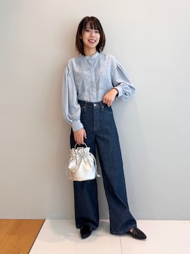 「シルバー」｜「アイテム（その他シューズ）」を使った、groveさん（レディース・162cm）の秋コーディネート