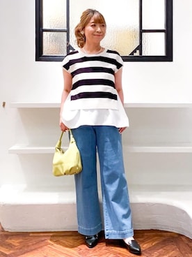 「grove（グローブ）のアイテム（デニムパンツ）」を使った、groveさん（レディース・164cm）の夏コーディネート
