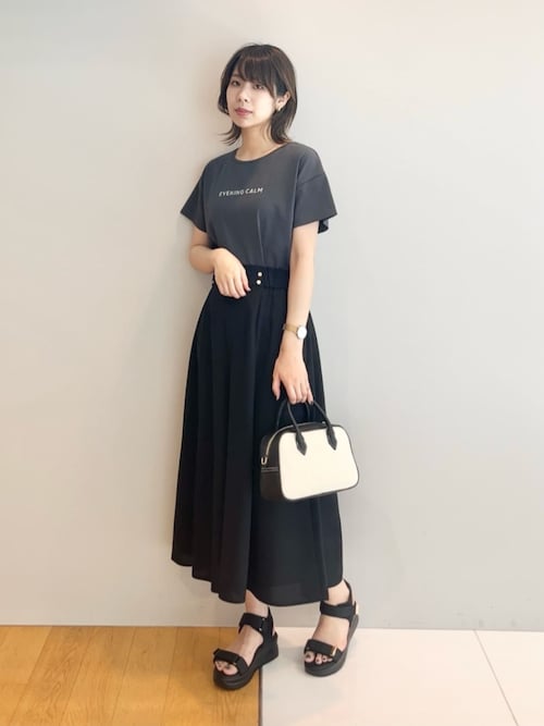 Bshop 麻フレアハーフパンツ レディース