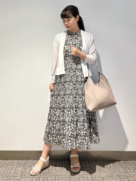 「grove（グローブ）の◆【人間工学】メタルラインワンタッチサンダル（サンダル）」を使った、groveさん（レディース・162cm）の夏コーディネート