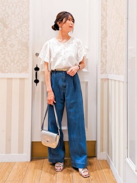 「grove（グローブ）のアイテム（デニムパンツ）」を使った、groveさん（レディース・159cm）の夏コーディネート