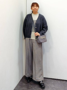 「アイテム（カーディガン/ボレロ）」を使った、groveさん（レディース・162cm）の冬コーディネート
