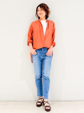 「アイテム（アンサンブル、イエロー系）」を使った、groveさん（レディース・163cm）の春コーディネート