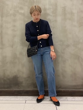 「grove（グローブ）のアイテム（デニムパンツ）」を使った、groveさん（レディース・154cm）の秋コーディネート
