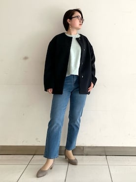 「grove（グローブ）のアイテム（デニムパンツ）」を使った、groveさん（レディース・160cm）の秋コーディネート