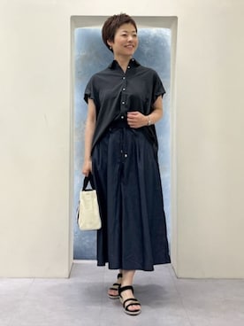 「grove（グローブ）の◆【人間工学】メタルラインワンタッチサンダル（サンダル）」を使った、groveさん（レディース・161cm）の夏コーディネート