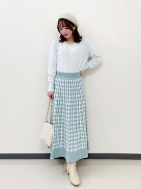 「フェザー」｜「アイテム（ハンチング/ベレー帽）」を使った、groveさん（レディース・149cm）の秋コーディネート