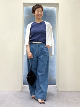 「grove（グローブ）のアイテム（デニムパンツ）」を使った、groveさん（レディース・161cm）の夏コーディネート