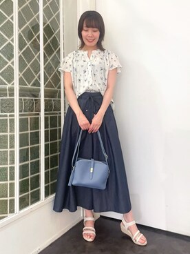 「grove（グローブ）の◆【人間工学】メタルラインワンタッチサンダル（サンダル）」を使った、groveさん（レディース・159cm）の夏コーディネート