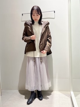 「grove（グローブ）のアイテム（ブルゾン）」を使った、groveさん（レディース・160cm）の冬コーディネート