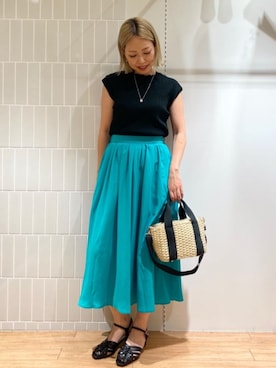 「grove（グローブ）の◆スクエアテープペーパー巾着2WAYトート（トートバッグ）」を使った、groveさん（レディース・163cm）の夏コーディネート