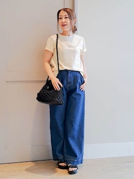 「grove（グローブ）のアイテム（デニムパンツ）」を使った、groveさん（レディース・156cm）の夏コーディネート