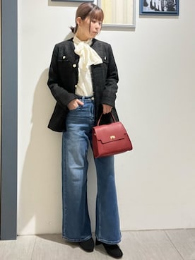「grove（グローブ）のアイテム（デニムパンツ）」を使った、groveさん（レディース・158cm）の秋コーディネート