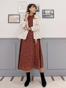 「grove（グローブ）のアイテム（ブルゾン）」を使った、groveさん（レディース・178cm）の秋コーディネート