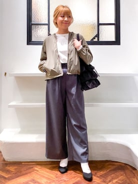 「grove（グローブ）のアイテム（ブルゾン）」を使った、groveさん（レディース・164cm）の秋コーディネート