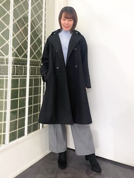 「秋冬」｜「アイテム（ステンカラーコート）」を使った、groveさん（レディース・159cm）の冬コーディネート