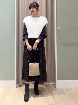 「フェザー」｜「アイテム（ワンピース/ドレス）」を使った、groveさん（レディース・165cm）の秋コーディネート