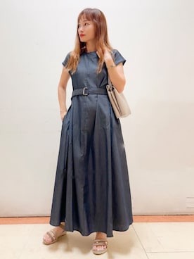 「grove（グローブ）の◆【人間工学】メタルラインワンタッチサンダル（サンダル）」を使った、groveさん（レディース・154cm）の夏コーディネート
