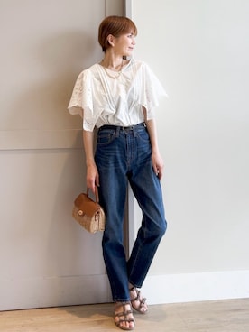 「grove（グローブ）のアイテム（デニムパンツ）」を使った、groveさん（レディース・154cm）の夏コーディネート