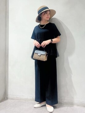 「grove（グローブ）の◆ボリュームメタルチェーンマンテルショートネックレス（ネックレス）」を使った、groveさん（レディース・154cm）の夏コーディネート