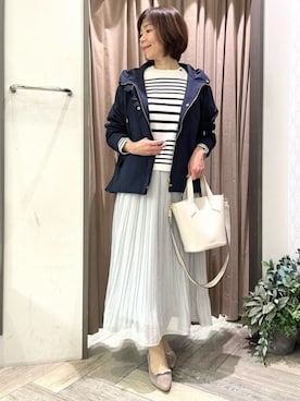 「マリン」｜「アイテム（ジャケット/アウター）」を使った、groveさん（レディース・156cm）の冬コーディネート
