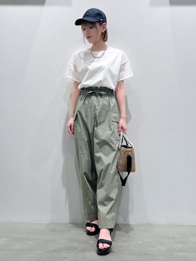 「grove（グローブ）の◆ボリュームメタルチェーンマンテルショートネックレス（ネックレス）」を使った、groveさん（レディース・160cm）の春コーディネート