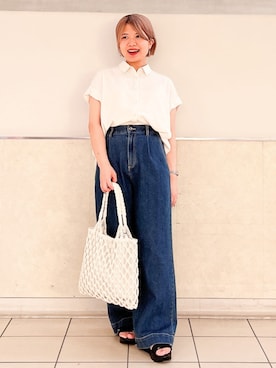 「grove（グローブ）のアイテム（デニムパンツ）」を使った、groveさん（レディース・153cm）の夏コーディネート