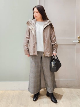「骨格ストレート、冬」｜「アイテム（ジャケット/アウター）」を使った、groveさん（レディース・149cm）の冬コーディネート