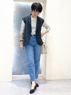 「grove（グローブ）のアイテム（デニムパンツ）」を使った、groveさん（レディース・158cm）の秋コーディネート