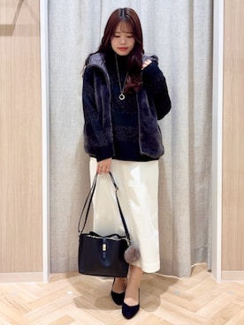 「grove（グローブ）のアイテム（ブルゾン）」を使った、groveさん（レディース・154cm）の冬コーディネート
