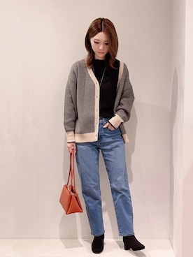 「grove（グローブ）のアイテム（デニムパンツ）」を使った、groveさん（レディース・159cm）の秋コーディネート