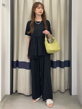 「grove（グローブ）の◆ボリュームメタルチェーンマンテルショートネックレス（ネックレス）」を使った、groveさん（レディース・152cm）の夏コーディネート