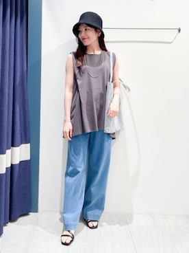 「grove（グローブ）のアイテム（デニムパンツ）」を使った、groveさん（レディース・156cm）の夏コーディネート