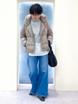 「grove（グローブ）のアイテム（デニムパンツ）」を使った、groveさん（レディース・158cm）の冬コーディネート