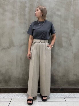 「grove（グローブ）の◆ボリュームメタルチェーンマンテルショートネックレス（ネックレス）」を使った、groveさん（レディース・154cm）の春コーディネート