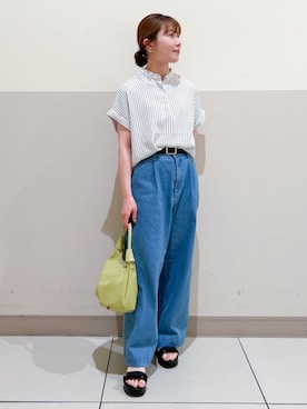 「grove（グローブ）のアイテム（デニムパンツ）」を使った、groveさん（レディース・148cm）の夏コーディネート