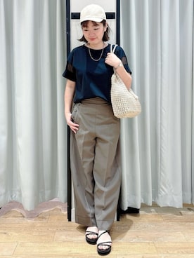「初夏コーデ」｜「アイテム（キャップ、グレー系）」を使った、groveさん（レディース・163cm）の春コーディネート