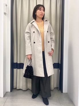 「骨格ナチュラル」｜「アイテム（ステンカラーコート）」を使った、groveさん（レディース・163cm）の秋コーディネート
