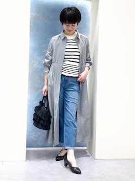 「grove（グローブ）のアイテム（デニムパンツ）」を使った、groveさん（レディース・158cm）の冬コーディネート
