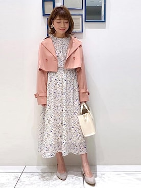 「grove（グローブ）のアイテム（トレンチコート）」を使った、groveさん（レディース・159cm）の春コーディネート