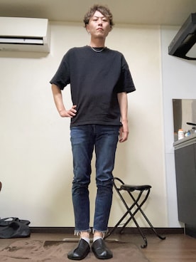 「CASPER JOHN（キャスパージョン）のアイテム（スリッポン）」を使った、jununoさん（メンズ・173cm）の夏コーディネート
