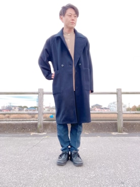 「秋冬」｜「アイテム（トレンチコート）」を使った、jununoさん（メンズ・173cm）の冬コーディネート