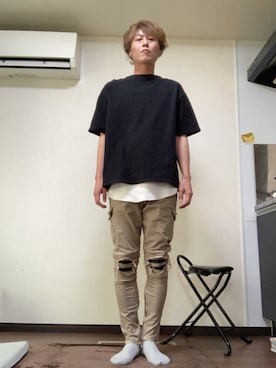 「HLM（エイチエルエム）のアイテム」を使った、jununoさん（メンズ・173cm）の夏コーディネート