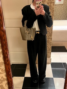 「HERMES（エルメス）のアイテム」を使った、haruさん（レディース・159cm）の春コーディネート